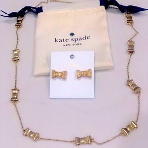 Kate Spade Bow Earrings and Necklace Set